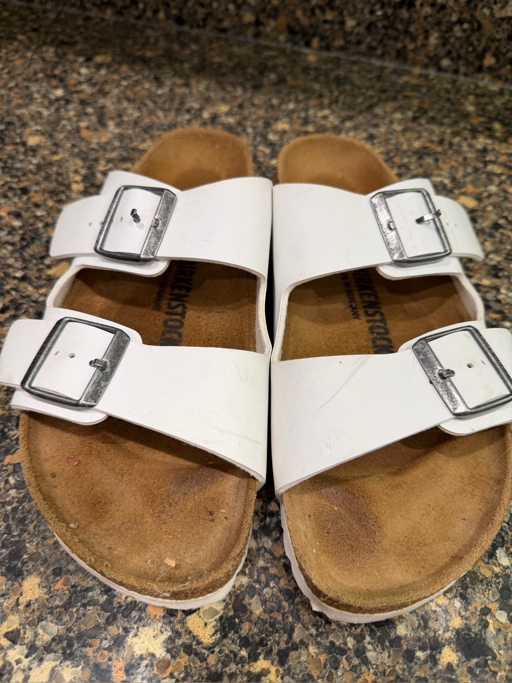 Birkenstock ladies, Arizona 41  White Two-Strap Sandals